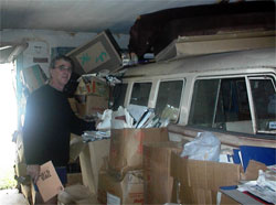 1963 VW Kombi buried in paper