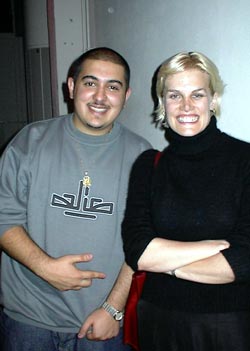 Rapper & Dr Robin Goss at the Freemuse Censorship conference, Denmark 2002. Photo by David Marks