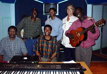 Ladysmith Black Mambazo today  in the studio with 14 Shabalala & David Marks